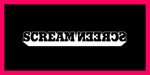 black box with a pink border and the name: Scream Screen